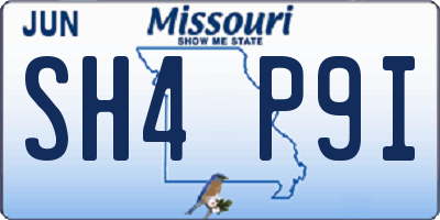 MO license plate SH4P9I