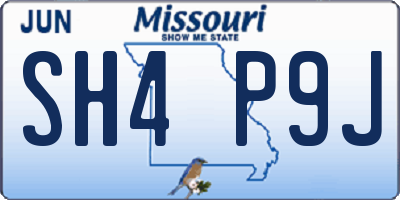 MO license plate SH4P9J