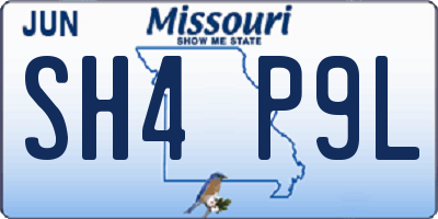 MO license plate SH4P9L