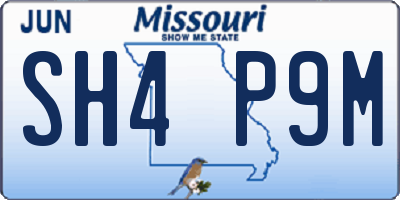 MO license plate SH4P9M
