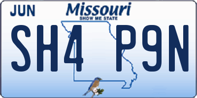 MO license plate SH4P9N