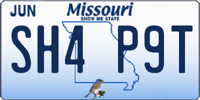 MO license plate SH4P9T