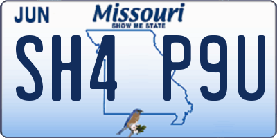 MO license plate SH4P9U