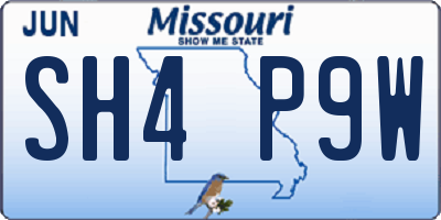 MO license plate SH4P9W