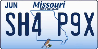 MO license plate SH4P9X