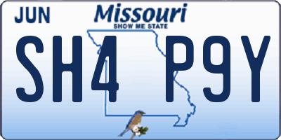 MO license plate SH4P9Y