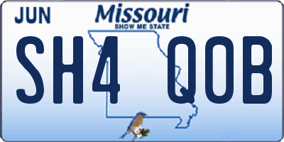 MO license plate SH4Q0B