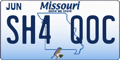 MO license plate SH4Q0C
