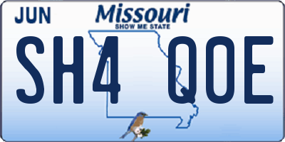 MO license plate SH4Q0E
