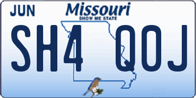 MO license plate SH4Q0J