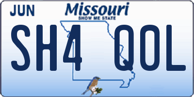 MO license plate SH4Q0L