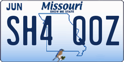 MO license plate SH4Q0Z