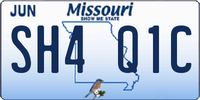 MO license plate SH4Q1C