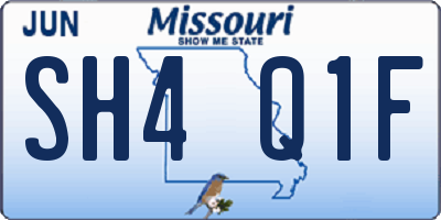 MO license plate SH4Q1F