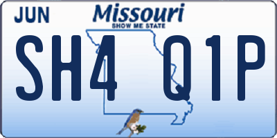 MO license plate SH4Q1P