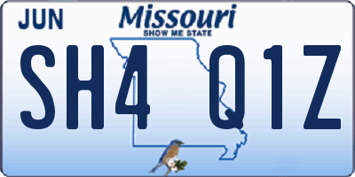MO license plate SH4Q1Z