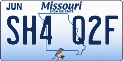 MO license plate SH4Q2F
