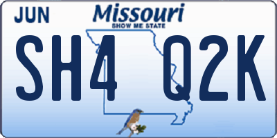 MO license plate SH4Q2K