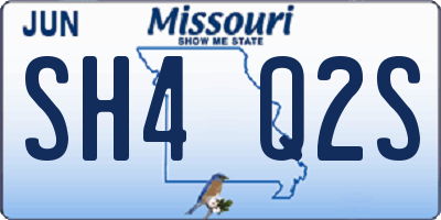 MO license plate SH4Q2S
