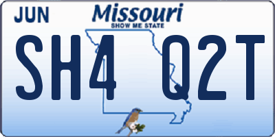 MO license plate SH4Q2T