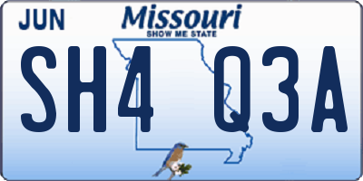 MO license plate SH4Q3A