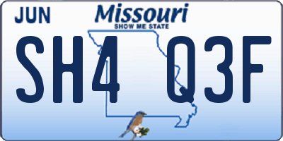 MO license plate SH4Q3F