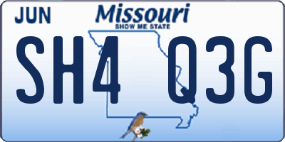 MO license plate SH4Q3G