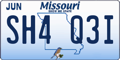 MO license plate SH4Q3I