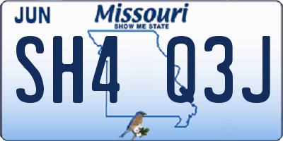 MO license plate SH4Q3J