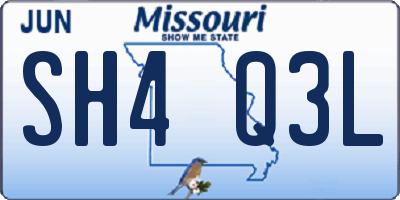 MO license plate SH4Q3L