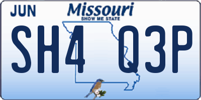 MO license plate SH4Q3P