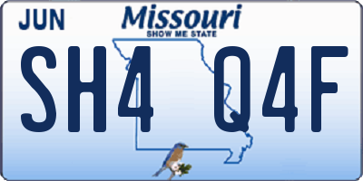MO license plate SH4Q4F
