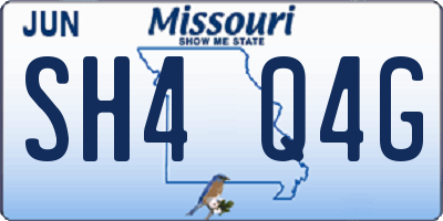 MO license plate SH4Q4G