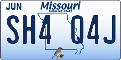 MO license plate SH4Q4J
