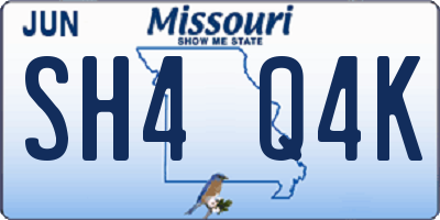 MO license plate SH4Q4K