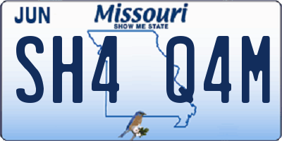 MO license plate SH4Q4M