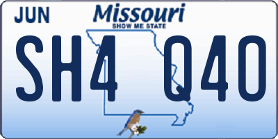 MO license plate SH4Q4O