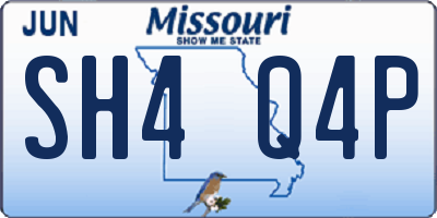 MO license plate SH4Q4P