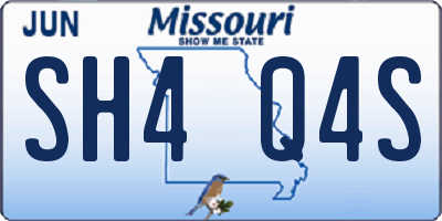 MO license plate SH4Q4S
