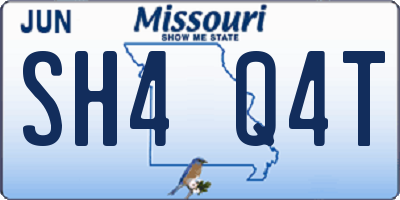 MO license plate SH4Q4T
