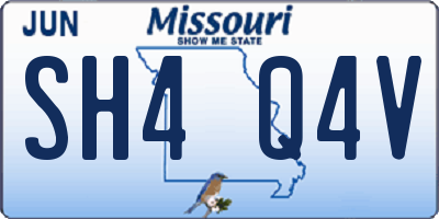 MO license plate SH4Q4V
