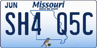 MO license plate SH4Q5C