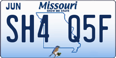 MO license plate SH4Q5F