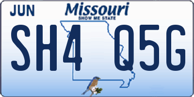 MO license plate SH4Q5G