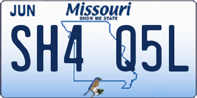 MO license plate SH4Q5L