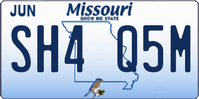 MO license plate SH4Q5M