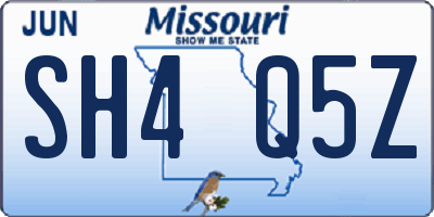 MO license plate SH4Q5Z