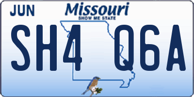 MO license plate SH4Q6A