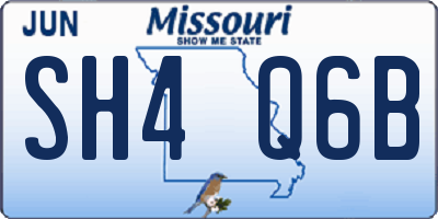MO license plate SH4Q6B