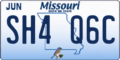 MO license plate SH4Q6C